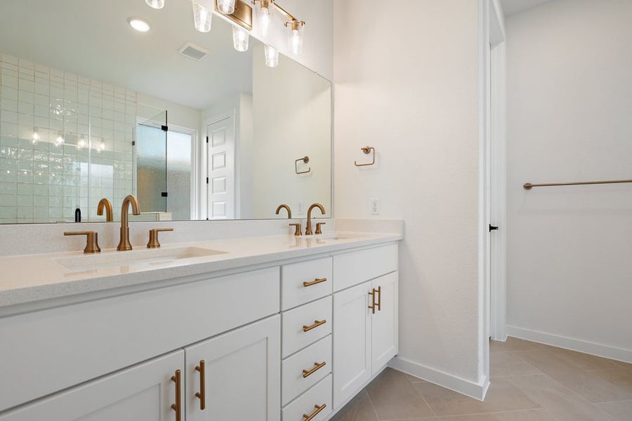 Furnished interior view inside a new home in Terrace Collection at Lariat, Liberty Hill (Image 15).