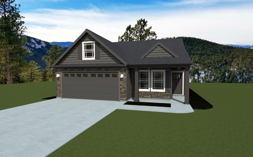 Representative exterior photo of a completed home built from the Clifton by Enchanted Homes in Hampshire Heights, Moore, SC (Image 21).