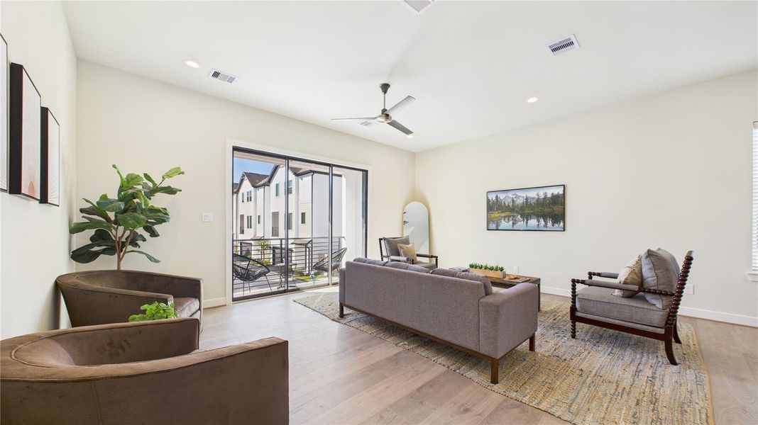 Large living room with disappearing doors leading to lovely terrace. Large living room with disappearing doors leading to lovely terrace.