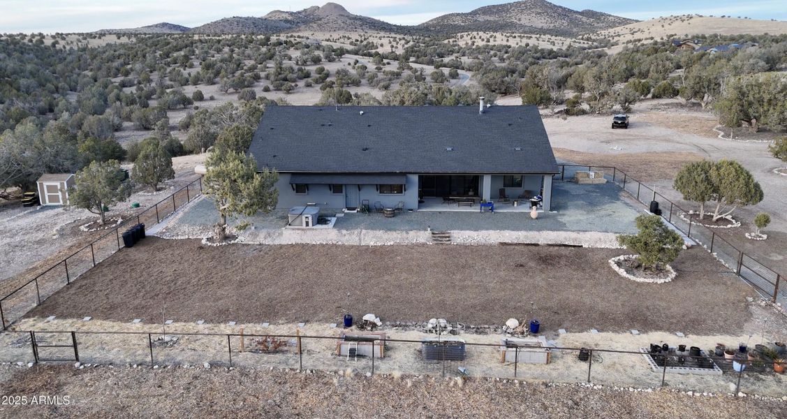 Back yard drone shot Back yard drone shot