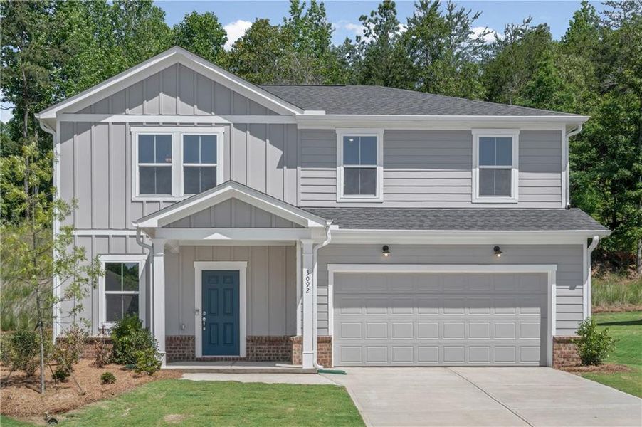 Front exterior of a new home in Avery Ridge, Gainesville, GA, highlighting curb appeal (Image 1). Front exterior of a new home in Avery Ridge, Gainesville, GA, highlighting curb appeal (Image 1).