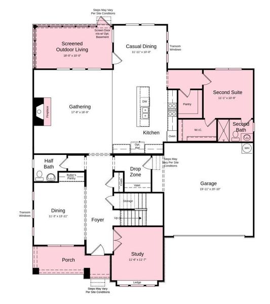 Structural options added include: first floor guest suite, covered outdoor living, fireplace, study, addition bathroom upstairs.