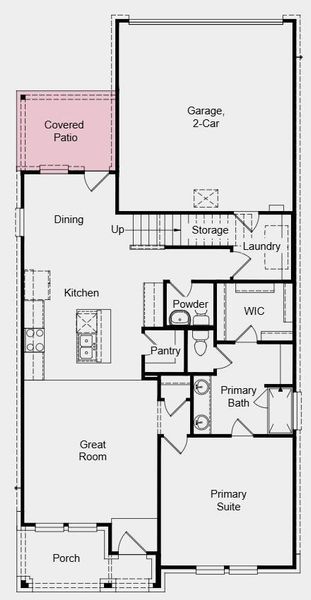 First Floor - Additional Highlights Include: Electric top load washer and dryer, GE refrigerator, covered outdoor living, tankless water heater, and whole house blinds