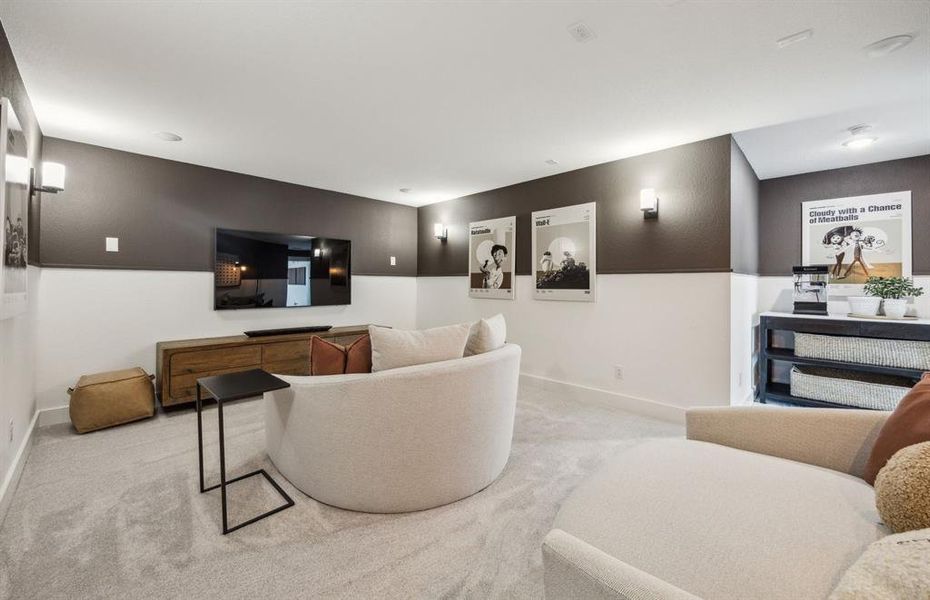 *Model Representation - media room on second level *Model Representation - media room on second level