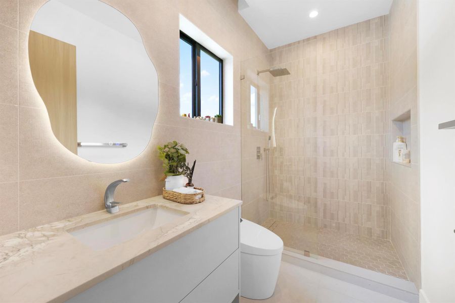 Furnished interior view inside a new home in , Fort Lauderdale (Image 61).