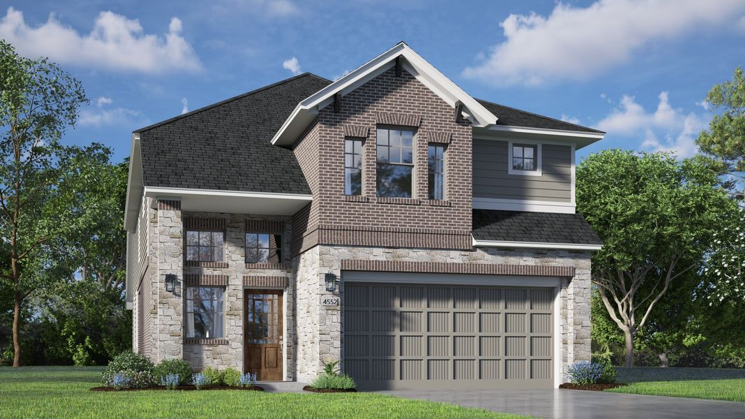 Representative exterior photo of a completed home built from the San Francisco by Chesmar Homes in Sunterra, Katy, TX (Image 4). Representative exterior photo of a completed home built from the San Francisco by Chesmar Homes in Sunterra, Katy, TX (Image 4).