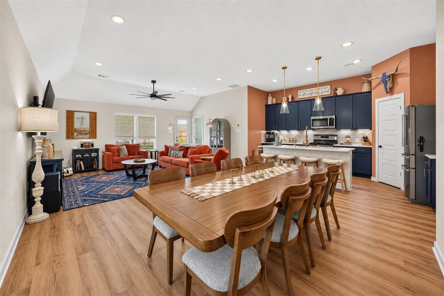 Open concept kitchen and dining