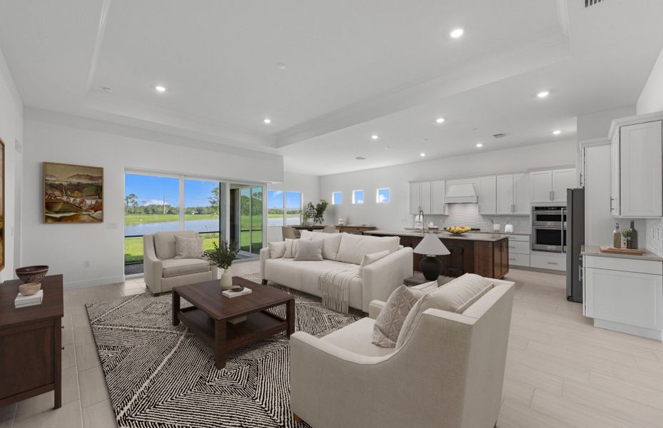 Furnished interior view inside a new home in Del Webb Oak Creek, North Fort Myers (Image 8).