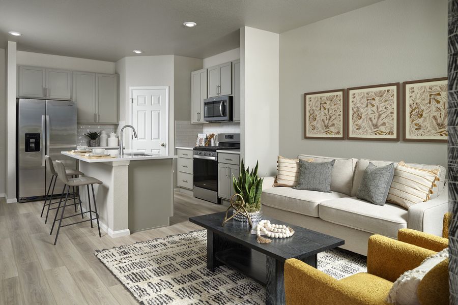 The Willow floorplan modeled at Horizon Uptown.