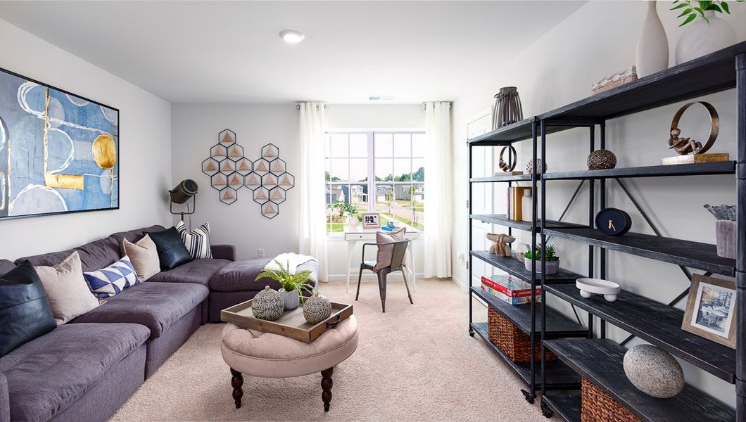 Furnished interior view inside a new home in Tap Root Farms, Fletcher (Image 29).