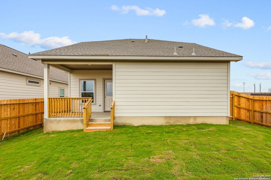 Exterior details and patio area of a home in Garden Grove, Schertz (Image 19).