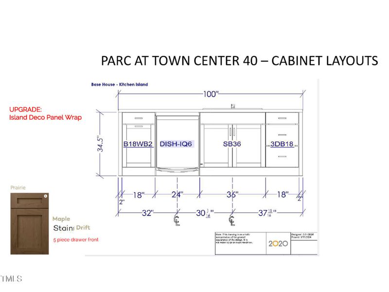 PTC 40 Kitchen Island Layout