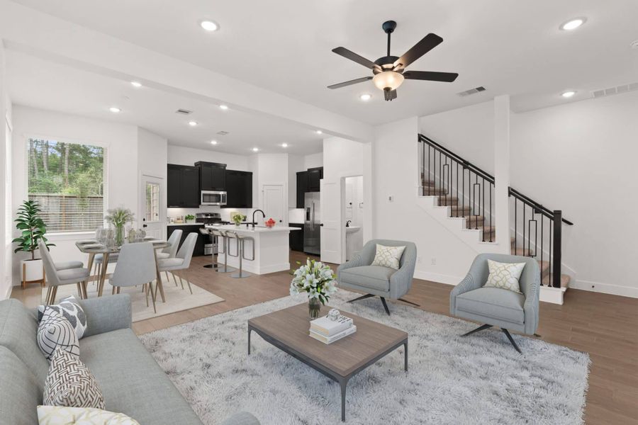 Representative furnished interior of a home built from the Cheverny – Chateau Collection by Chesmar Homes in Bridgeland, Cypress (Image 9).