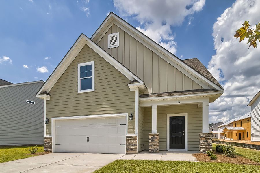 Representative exterior photo of a completed home built from the Sabel II by Great Southern Homes in Cottages at Roofs Pond, West Columbia, SC (Image 30).
