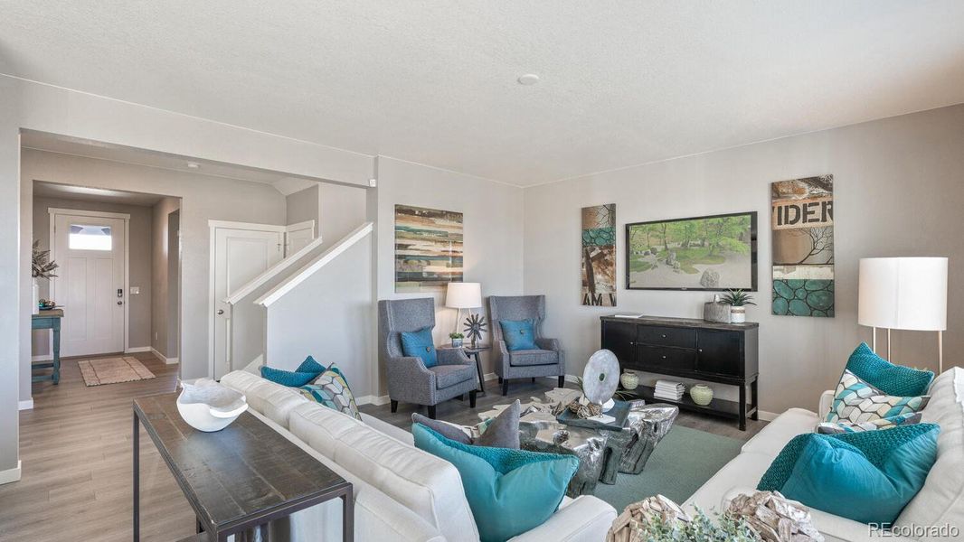 Furnished interior view inside a new home in Trails at Crowfoot, Parker (Image 15).