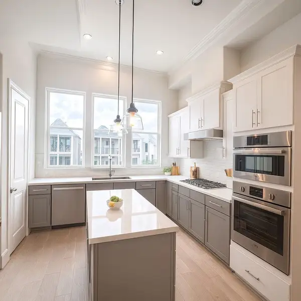Kitchen has Fantastic Light - Furniture Grade Cabinets - Bosch Appliances - Quartz Counters (Picture was Virtually Staged)
