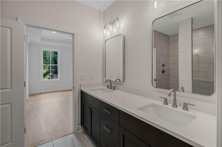 Furnished interior view inside a new home in Ward's Crossing Townhomes, Johns Creek (Image 11).