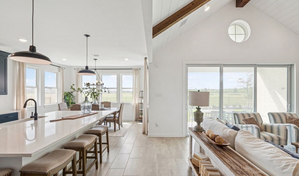 Kitchen & dining area filled with natural light