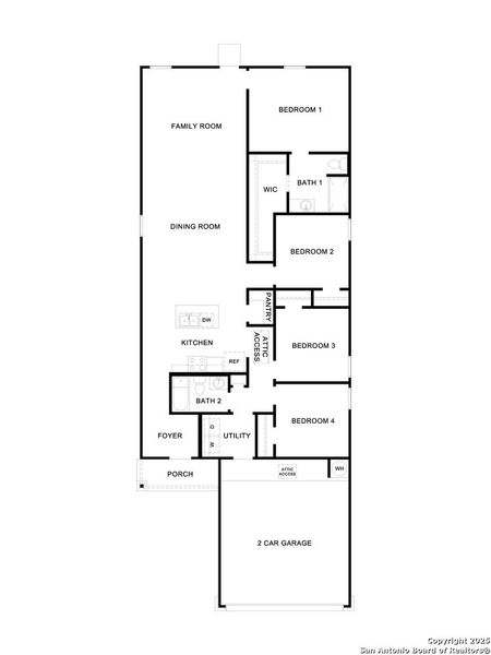 2D floor plan layout of this home in Spring Valley, New Braunfels, TX (Image 2).