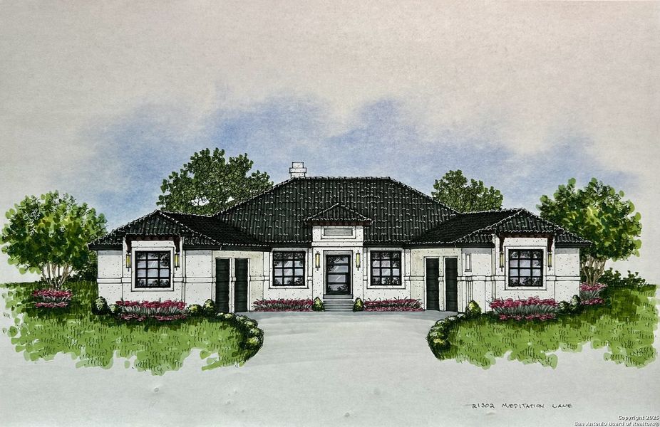 Exterior rendering of this home design in , San Antonio, TX (Image 1). Exterior rendering of this home design in , San Antonio, TX (Image 1).