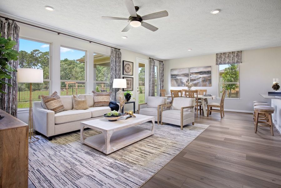 Representative furnished interior of a home built from the Plan 1675 by KB Home in Sagecrest Preserve, Conroe (Image 5).