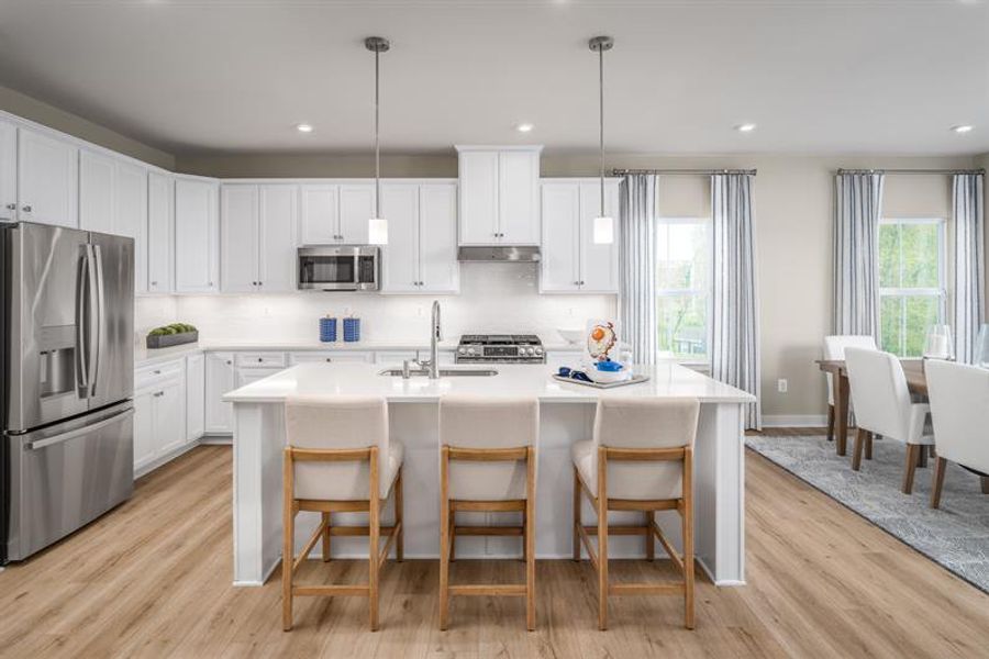 Representative furnished interior of a home built from the Cumberland by Ryan Homes in Arborvale, Fayetteville (Image 2).