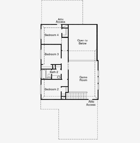 2D floor plan layout of this home in The Meadows at Imperial Oaks, Spring, TX (Image 3).