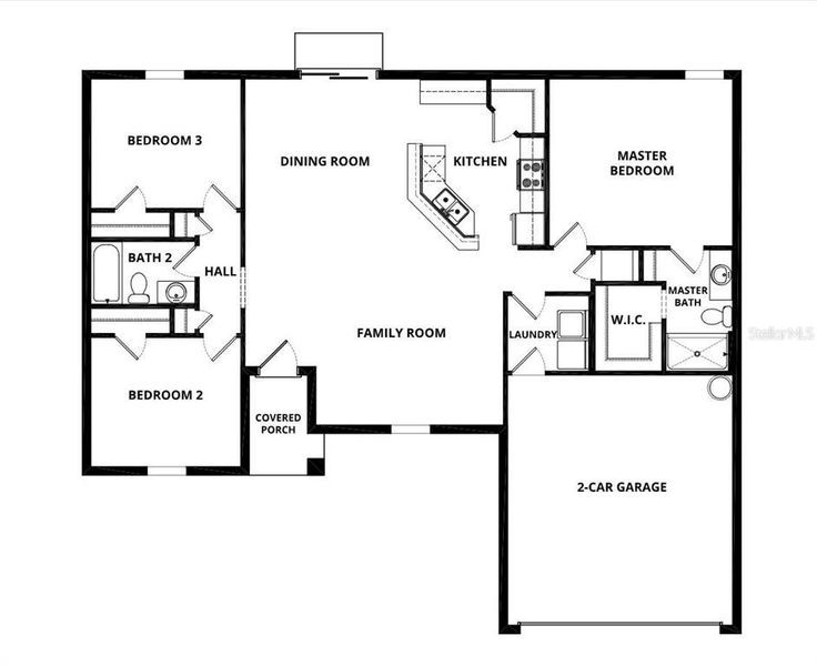 2D floor plan layout of this home in Poinciana, Poinciana, FL (Image 2).