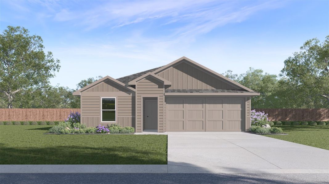 Front exterior of a new home in China Grove, China, TX, highlighting curb appeal (Image 2). Front exterior of a new home in China Grove, China, TX, highlighting curb appeal (Image 2).