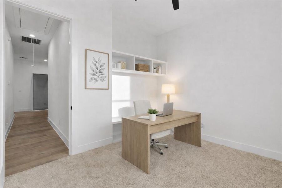 This room has so many possibilities....office, gym, gameroom, or a 5th bedroom! This room has been virtually staged which may cause dimensions to be off.