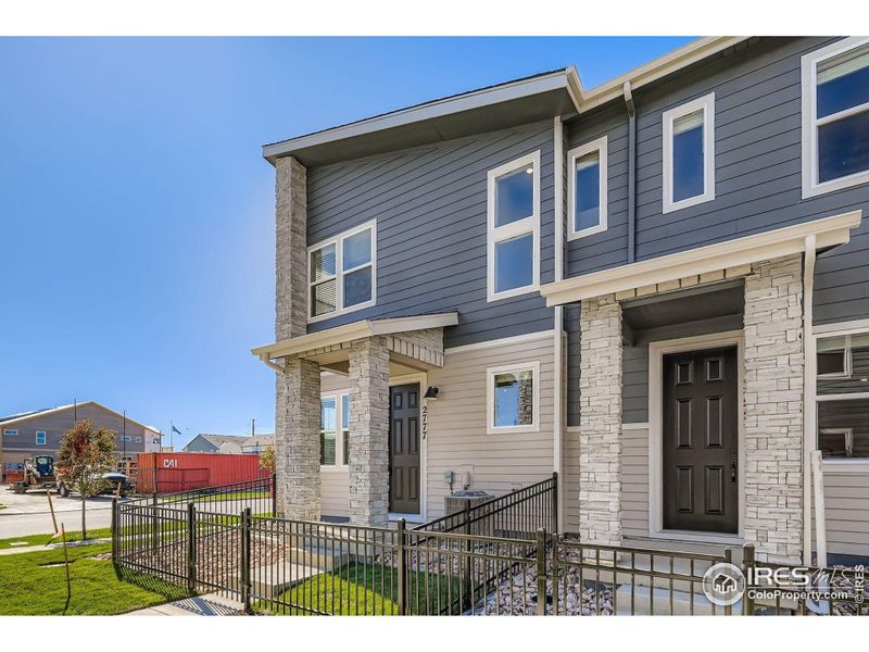 Private, fenced front yard