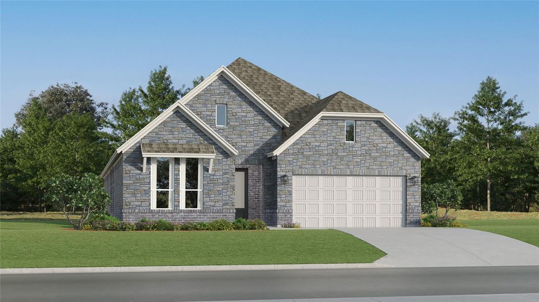Front exterior of a new home in Cotton Brook, Hutto, TX, highlighting curb appeal (Image 24).