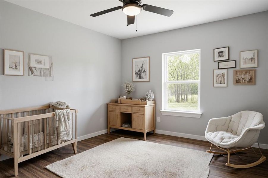 Staged Nursery in Bedroom 2 Staged Nursery in Bedroom 2