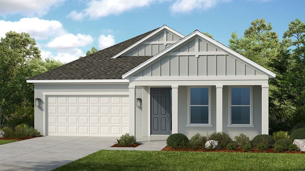 Representative exterior photo of a completed home built from the Carlsbad by Taylor Morrison in Coasterra Community Group Page, Palmetto, FL (Image 14).