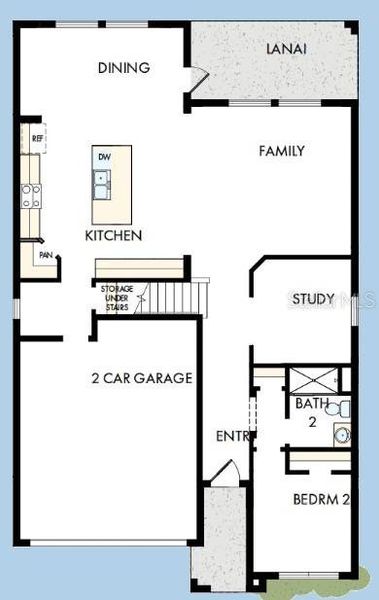 2D floor plan layout of this home in Soleta at Starkey Ranch –  Traditional Series, Odessa, FL (Image 3).