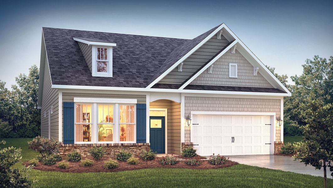 Representative exterior photo of a completed home built from the Azalea by D.R. Horton in Harrison Valley, Simpsonville, SC (Image 28).