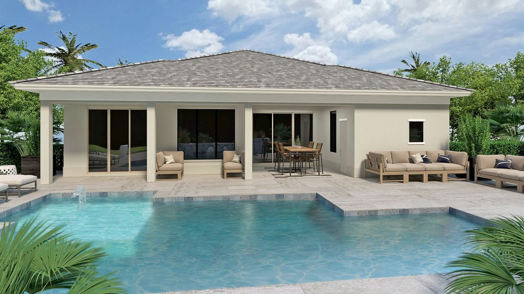2D floor plan layout for the Madrona by GHO Homes in Tesoro Club, Port St. Lucie, FL (Image 88).