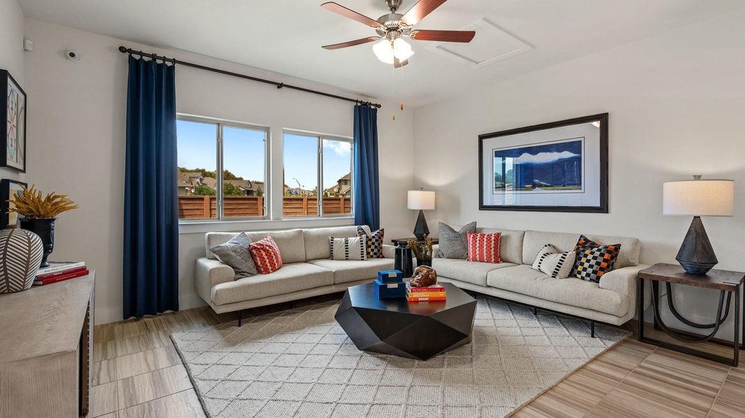 Furnished interior view inside a new home in Saddle Creek Twinhomes, Georgetown (Image 24). Furnished interior view inside a new home in Saddle Creek Twinhomes, Georgetown (Image 24).