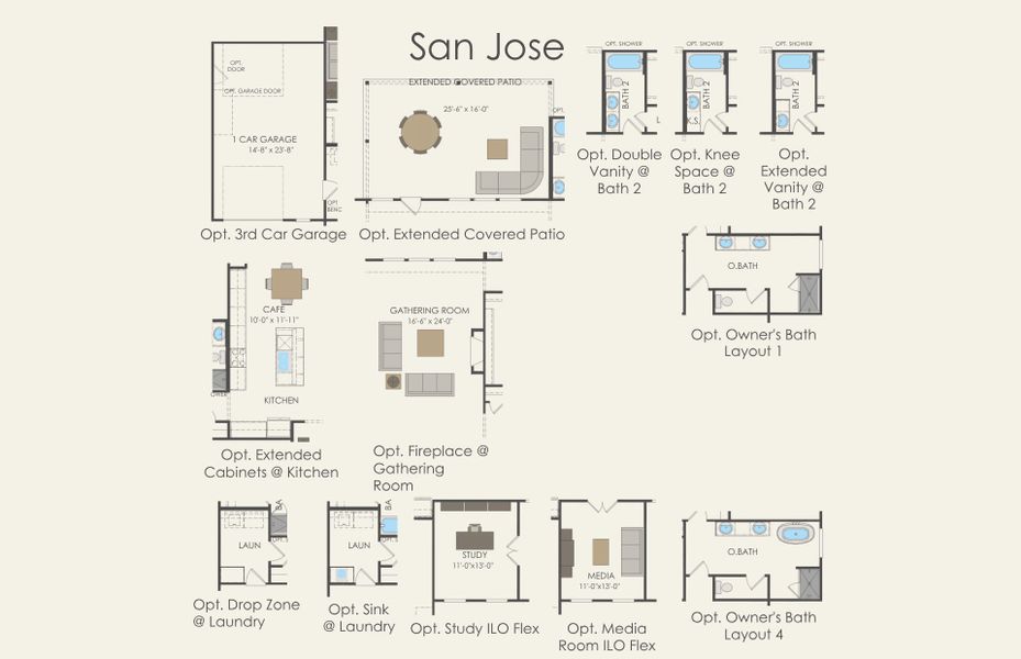 2D floor plan layout for the San Jose by Centex in Wildwood Reserve, San Antonio, TX (Image 3). 2D floor plan layout for the San Jose by Centex in Wildwood Reserve, San Antonio, TX (Image 3).