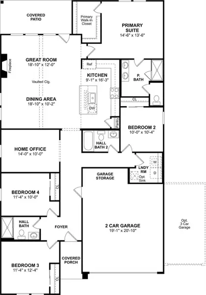The Passionflower II floor plan by K. Hovnanian Homes. 1st Floor shown. *Prices, plans, dimensions, features, specifications, materials, and availability of homes or communities are subject to change without notice or obligation.