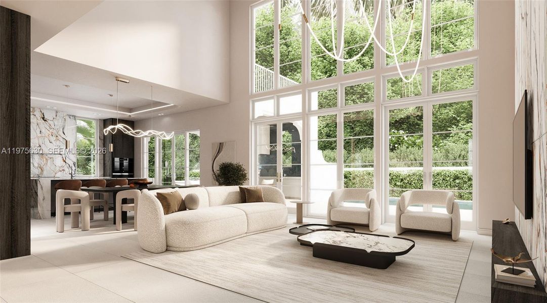 Furnished interior view inside a new home in , Coral Gables (Image 6).
