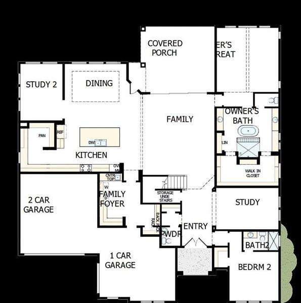 2D floor plan layout of this home in Northshore at Lakewood Village - Estate Series, Lakewood Village, TX (Image 3). 2D floor plan layout of this home in Northshore at Lakewood Village - Estate Series, Lakewood Village, TX (Image 3).