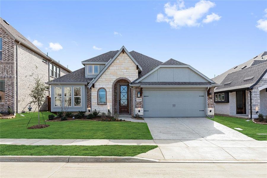 Front exterior of a new home in Creekview Meadows, Pilot Point, TX, highlighting curb appeal (Image 24). Front exterior of a new home in Creekview Meadows, Pilot Point, TX, highlighting curb appeal (Image 24).