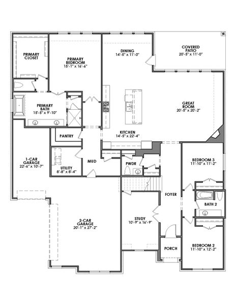 2D floor plan layout of this home in Sweetgrass, Haslet, TX (Image 2). 2D floor plan layout of this home in Sweetgrass, Haslet, TX (Image 2).