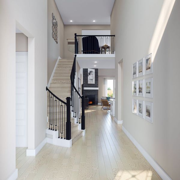 Furnished interior view inside a new home in Dunham Pointe, Cypress (Image 6). Furnished interior view inside a new home in Dunham Pointe, Cypress (Image 6).