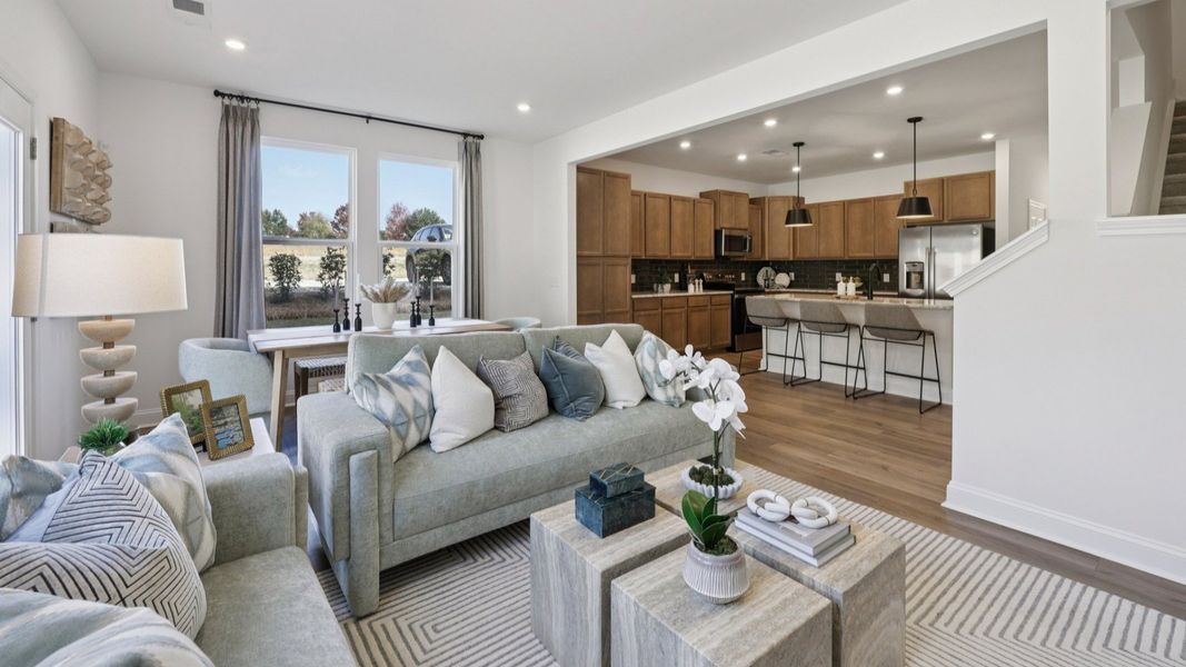 The Litchfield Plan by DBR Homes in Charlotte, NC   - Living & Kitchen