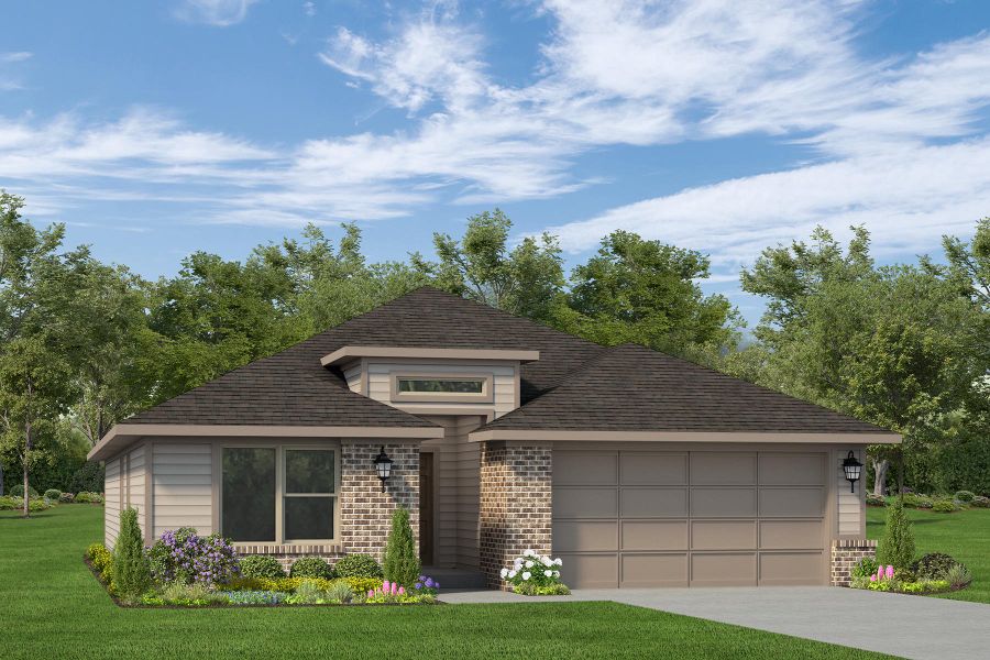 Representative exterior photo of a completed home built from the Magnolia by Autograph Homes in Aldeana - Paintbrush Collection, Bonney, TX (Image 2). Representative exterior photo of a completed home built from the Magnolia by Autograph Homes in Aldeana - Paintbrush Collection, Bonney, TX (Image 2).