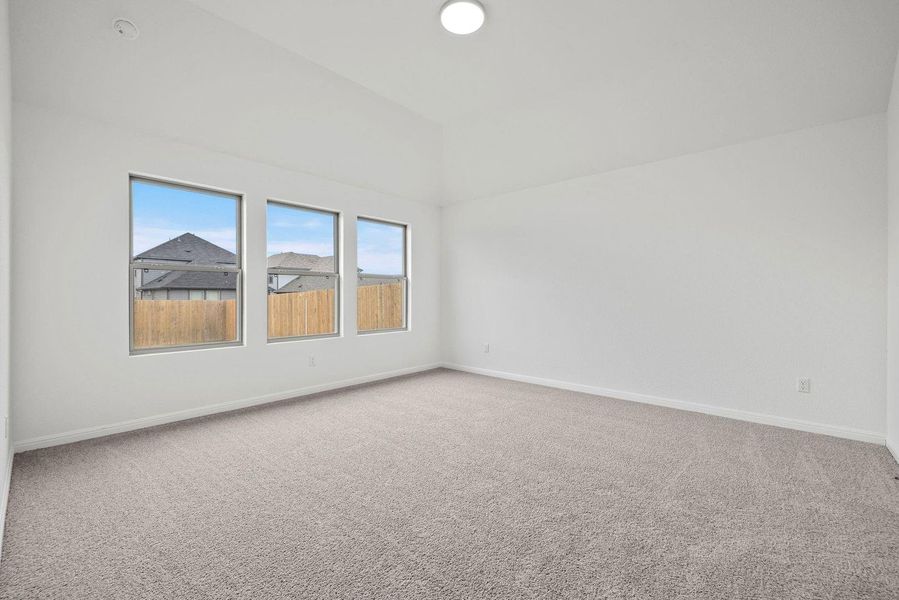 Primary Bedroom in the Quartz home plan by Trophy Signature Homes – REPRESENTATIVE PHOTO Primary Bedroom in the Quartz home plan by Trophy Signature Homes – REPRESENTATIVE PHOTO