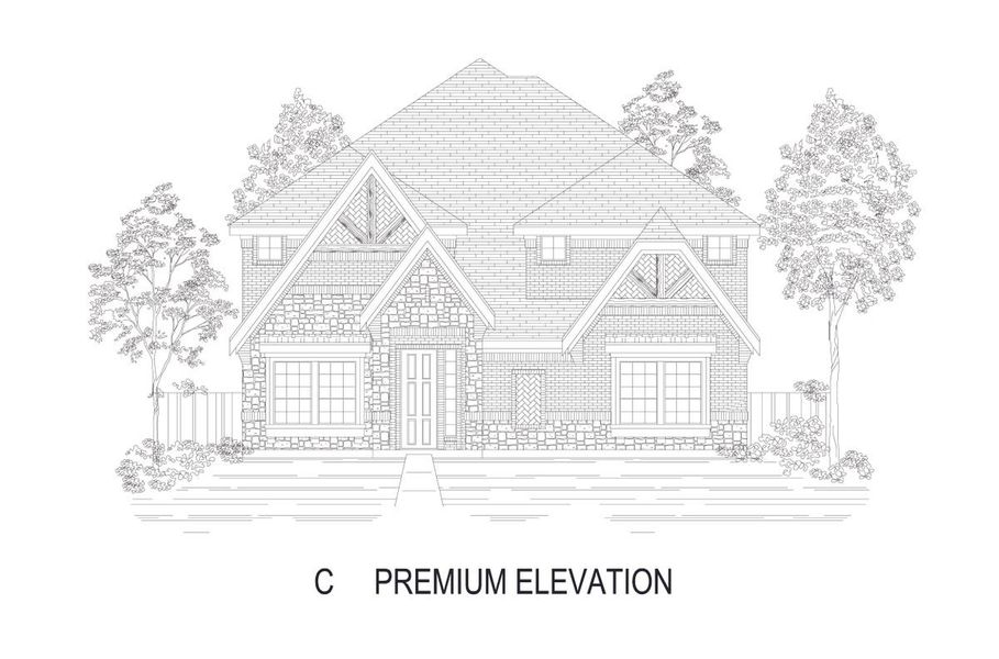 Representative rendering of the exterior for the Anatole R (w/Media or 6 Bedroom Option) by First Texas Homes (Image 2).