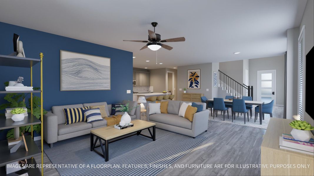 Furnished interior view inside a new home in Emberly  45', Beasley (Image 4).